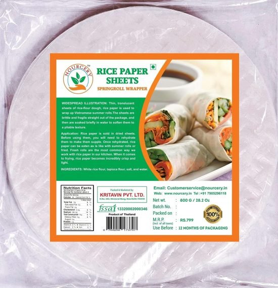 Nourcery Rice Paper Sheets, 800gm (Spring Roll Wrappers)
